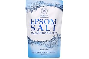 AROMATIKA TRUST THE POWER OF NATURE Epsom Bath Salts 1kg - 1000g - 100% Pure & Natural Epsom Salt - Concentrated Magnesium Sulphate - Soothing & Relieves Sore Muscles - Relaxation & Detoxifying - Body Care - Heals - Best Good Sleep