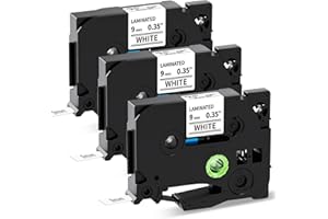 MarkField Compatible Label Tape Replacement for Brother Ptouch TZ TZe-221 Label Maker Tape PT-H105 H101C H100LB/R GL200 PT-1000 1010 D400 D200 E100, Black on White, 0.35in 9mm x 8m, 3 Pack