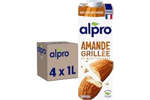 Alpro - Boisson Végétale - Lait d'Amande Grillée - 1L - Lot de 4x1L