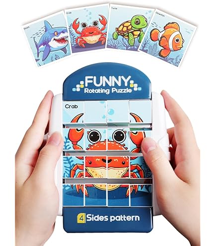 Rotierendes 3D-Puzzle 4-in-1 Tier-Motive – Geduldspiel Für Kinder Ab 3 Jahren
