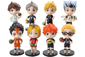 Jilijia Lot de 8 figurines d'anime Haikyuu en PVC pour décoration de bureau 10 cm