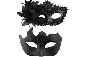 Luclay Venezianische Maske 2 Stück für Damen Herren perfekt für maske kostüm Karnevals partys und Halloween