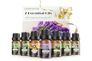 ‎COPOWER Ätherische Öle Set, COPOWER 7 x10mL Aroma Diffuser Öl, 100% Naturrein Geschenkset Duftöle für Diffuser, Humidifier, Massage - Lavendel, Eukalyptus, Pfefferminz,Süßorangen, Zitronengras, Teebaum, Ylang