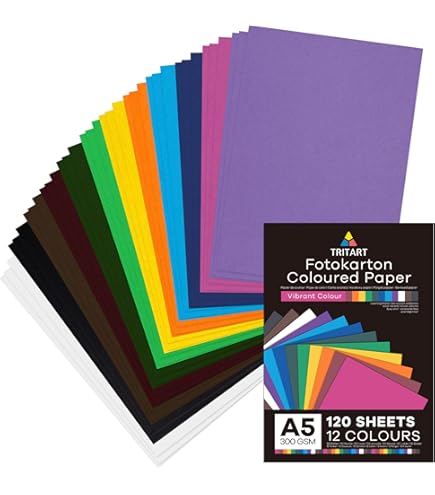 50 Fogli Di Carta Da Disegno Argilla DIN A3 - 130 G - 10 Colori - Carta