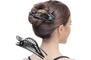 ‎RC ROCHE ORNAMENT RC ROCHE 1 Stück Haarspange Haarklammer Französisch Geschwungen für Damen Mädchen Fester Halt Ohne Rutschen Hochwertig Haare Hochstecken, Groß Schwarz