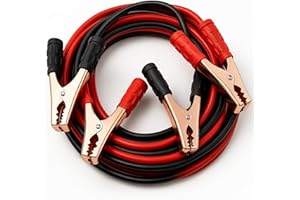 AUTOZOCO Pinzas de Batería de Coche y Motos, Cable de Arranque para Batería de Coche, Pinza de Arranque, Pinza Cocodrilo, Longitud 2.5 Metros, Incluye Bolsa Transporte, Cable 10 mm2, Pinzas 800 A