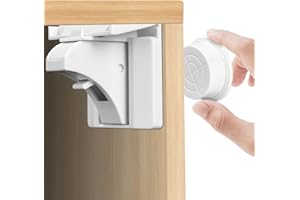 Zhufas Schubladenschloss-Magnet, 12 Schlösser mit 3 Schlüsseln, unsichtbares magnetisches Schrankschloss, Schubladenschloss, kein Bohren oder Schrauben erforderlich, weiß