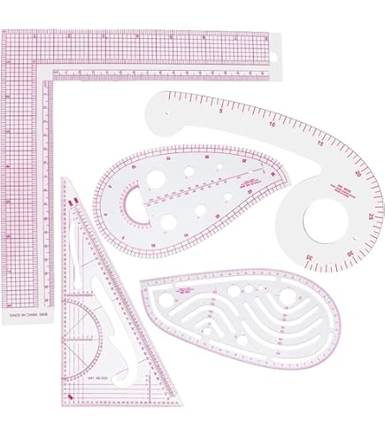 Righello Curvo Acrilico Per Cucito E Patchwork - Stencil Per Trapuntatura Fai Da Te Con Design Trasparente - Foto 10