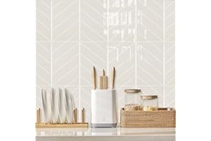 Alwayspon 10 arkuszy, 11,43 cala x 23 cm, biało-beżowa, winylowa naklejka na płytki ścienne, transferowe, odklej i przyklej, samoprzylepne, wodoodporne, naklejki na płytki do kuchni, łazienki, ściany