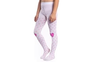 NOQ Collant coprenti da ragazza, con cuori sì/no 120 denari, per danza, ginnastica, scuola, fantasia, asilo nido