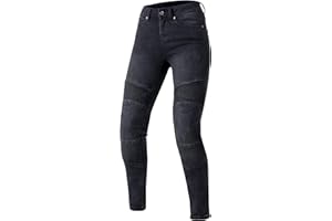 OZONE MOTO Agness II Lady Pantalones Vaqueros de Moto Mujer | Forro de Fibra Aramida | Protectores de Rodilla Nivel 2 | Bolsillos para Protectores de Cadera y Coxis | Slim Fit