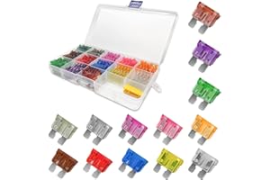 Adunsiaoto 130 Pcs Car Blade-Type Automotive Fuses Kit, Standard Blade Type Automotive Fuse kit, Universal Car Fuse Kit, Automotive Cartridge Fuses Kits, for Car Truck Motorcycle Fuses Boat SUV