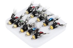 OriGlam Confezione da 10 Esche da Pesca a Mosca - Kit Assortimento Fatto a Mano