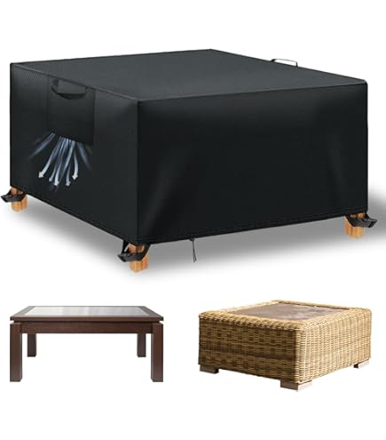 Jianghu Art Tuintafelhoes 600D Oxford polyester outdoor patio tafelhoes rechthoekig 320 x 140 x 100 cm tuinmeubelhoes waterdicht, UV-bescherming - zwart