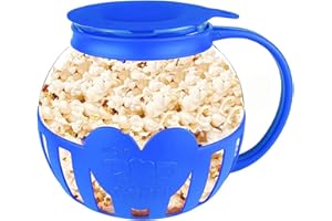 ACTIUSIS Popcorn Maker, Microonde, Popcorn Maker, vetro borosilicato popcorn, lavabile in lavastoviglie, per riunioni, feste, picnic, blu
