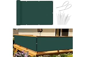 Sunnylaxx Balcony Privacy Screen 100x200 cm Fence Screen for Balcony and Patio, Balcony Cover, PES(170g/㎡) Water-Repellent Wind Protection, with Rope and Aluminium Eyelets customisation Green