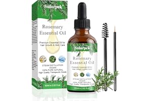 Sularpek 60 ml organicznego olejku eterycznego z rozmarynu do wzrostu włosów, wzmacniania suchych, uszkodzonych i rozdwajających się końcówek, odżywiania skóry głowy i poprawy krążenia krwi