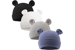 XIAOHAWANG Nouveau Né Bébé Chapeau Ours Oreilles Garçons Filles Bonnet Coton Chapeau pour Enfant Naissance 0 à 6 Mois