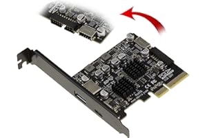 KALEA-INFORMATIQUE Scheda controller PCIe USB 3.2 Gen2 10G con 2 porte esterne A e C e 2 porte interne a 19 pin e tipo E. Chipset ASM 3142 e Via VLI VL822