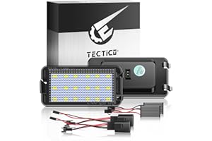 TECTICO LED Luces matrícula coche E-Mark ECE 6000K Blanco puro canbus No hay error Luz de matrícula Compatible con FSeat Altea Arosa Cordoba MK1 MK2 Ibiza Leon Toledo, 2 piezas