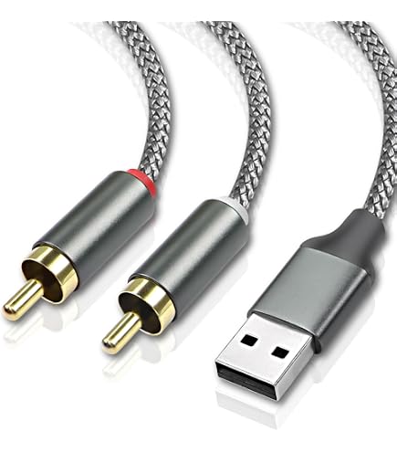 Cavo USB A RCA 1,5m - Adattatore AV Per Fotocamera A TV/PC, Connettori Placcati Oro