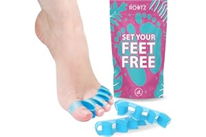 BACK TO ROOTZ ROOTZ® | Écarteur d'Orteils en Silicone pour le Soulagement de l'Hallux Valgus | Séparateur d'Orteils pour l'Alignement du Pied | 1 Paire (Bleu)
