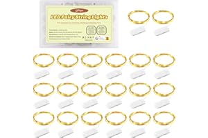 ‎FOREPIN LED Lichterkette Batterie, 20 Stück 1M 10 LEDs Warmweiß Innen Lichterketten mit Batterie für Schlafzimmer, Party, Hochzeit, Garten, Beleuchtung Deko, Zimmer, Valentinstag