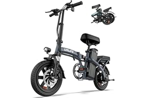 URLIFE Bici Elettrica Pieghevole, 14" Bicicletta Elettrica con 3 Modalità di Guida, Batteria Rimovibile 48V 7.5Ah Autonomia di 60 km E-bike da per Adulti e Adolescenti