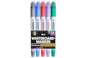 ‎SMART PANDA Whiteboard Marker von SmartPanda – Whiteboard Stifte, Folienstift Abwischbar - Doppelspitze, Medium und Fein – Abwischbare Stifte, non Permanent Marker, Whiteboardmarker – 5 Set
