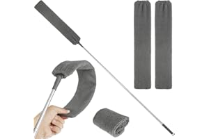 CIVG Polvo de la brecha Limpiador Microfibra Cepillo de Microfibra Flexible Long Flat Gap Duster con poste extensible y cubierta de tela para Muebles de cama de sofá