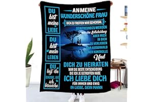 TOSPASS Kuscheldecke Personalisierte Decke An Meine Frau Decke Flanell Briefdecke Positiv Ermutigen Nachricht Brief Decke Tv-Decken Geschenk Hochzeitstag Valentinstag Geburtstag 150x200 cm