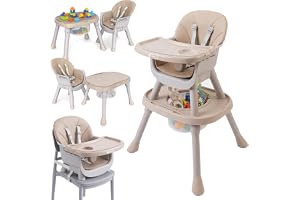 Twinly Ani 4-i-1 barnstol, konvertibel barnstol i en barnmatningsstol, multifunktionell barnstol med bricka och sele, barnbord och stol, boostersäte upp till 15 kg