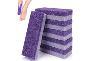 YQSIBTH Foot Pumice Stone, 6 PCS Double Sided Foot Scrub, Foot Scrubber Pumice Pads, Natural Pumice Pedicure Exfoliator Tool for Feet Hard Skin Callus Remover and Scrubber(Purple)