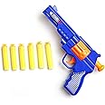 Toy Cloud Pistol Soft Blaster Manual Soft Bullet Dart Shooting Toy with 6 Safe Foam Bullets for Kids 8+Years Blue