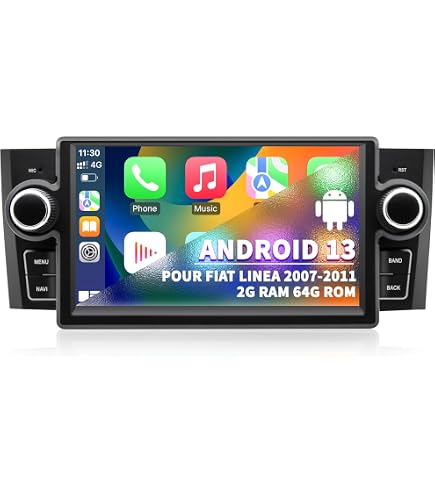 Erisin 7 pollici 8-Core 4GB+64GB Android 13 Autoradio Bluetooth 1 din GPS Navigatore per FIAT Fiorino Qubo Citroen Nemo Peugeot Bipper, CarPlay senza fili Android Auto WiFi DAB+ USB RDS DSP FM
