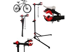 Relaxdays cykelreparationsställ, höjd 115–160 cm, färgval | Cyklar upp till 30 kg, låsbar 360°-klämma för 75 mm ram, styrrörs