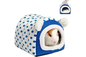 HRILKAOD Lit Chaud pour Cochon d'Inde, Petit Nid pour Animaux de Compagnie Maison en Peluche Confortable de Cochon d'Inde pour Hamsters Chinchillas et Furets Petits Animaux, 18x16x16cm