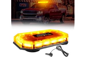 JMEST LEAD 15 Inch Amber Emergency Strobe Roof Light for Trucks, 56 LED Recovery Strobe Roof Light 12V-24V Flashing Beacon Light Magnetic Mount for Tractor Construction Vehicles