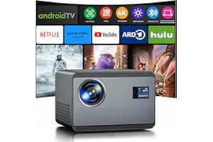 ZOOMCAT Vidéoprojecteur 4K avec Netflix, 30000 lumens 1000 ANSI autofocus/Correction trapézoïdale WiFi6 Bluetooth, 1080P Full HD Projecteur Home Cinéma, LED Vidéoprojecteur Android Youtube/Prime Video