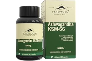 Rasayanam Ashwagandha KSM-66 (500 mg) | Extra Strength Natural Formulation | Support strength & energy | Withania Somnifera E