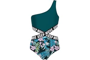 Alvivi Mädchen Badeanzug Bademode Einteiler Bikini Tankini mit Blumen Druck Kinder Sommer Schwimmanzug Badebekleidung Gr.98-176