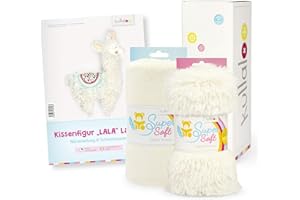 kullaloo Lama Nähset wollweiß Schenken - Papierschnittmuster + Zwei passende Plüschstoffe in Geschenkbox