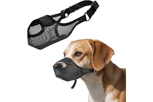 Voarge 1 Stück Hunde Maulkorb, Hundemaulkorb Atmungsaktiv für Große Hunde Einstellbar Maulkorb zum Schutz vor Bellen, L