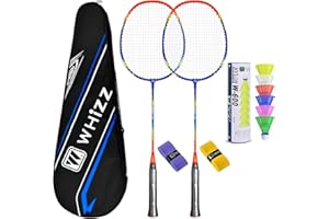 BAIHUALIN WHiZZ Badminton Racket Set 2 Players, Lightweight Badminton Rackets for Leisure Players, Hobby Players + 2 Shuttlecocks + 2 Grip Tapes + 1 Carry Bag