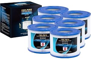 POOLPURE Ersättning Spa Filter Ersättning för Typ VI, Coleman SaluSpa 90352E, Paket med 6