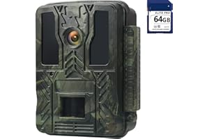 Carehabi Wildkamera nachtsichtgerät 4K 24MP 28m Nachtsicht wärmebildkamera Jagd Nachtsicht IP67 Wasserdicht 0.2s Schnelle Trigger für wildtierkamera mit 64GB sd Karte 46pcs-940nm-IR-LED