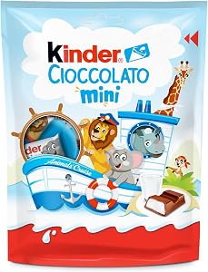 Kinder Cioccolato Mini - 20 Mini Barrette Ripiene al Latte e Ricoperte di Finissimo Cioccolato Puro Cacao 120 Gr