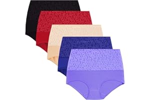 YaShaer Women High Waist Cotton Knickers Briefs Tummy Control Underwear C-Section Recovery Soft Stretch Panties Underpants