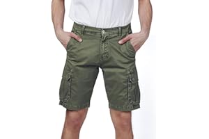 RE&X JEANS COUTURE Pantaloncini Uomo Confortevole Traspirante. STOFFE Cotone Cargo Bermuda Uomo