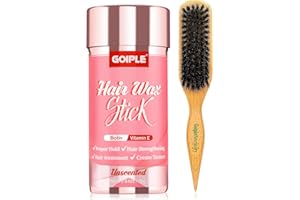 WOZUTUNT Hair Wax Stick Stick Cheveux Plaquage, Stick Cheveux Longue Tenue, Stick Plaquage Cheveux Lissant & Coiffant pour Femmes, pour Lisser, ContrôLer Edge Rebelles Avec Brosse Poils Sanglier